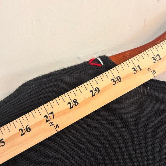 Alfred Dunner Cardigan Womens 1X Plus Black Wool Blend Cardinal Embroidered - Picture 8 of 8